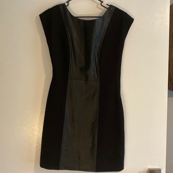 Boston Proper Dresses & Skirts - Genuine leather and knit sheath dress with back tie up